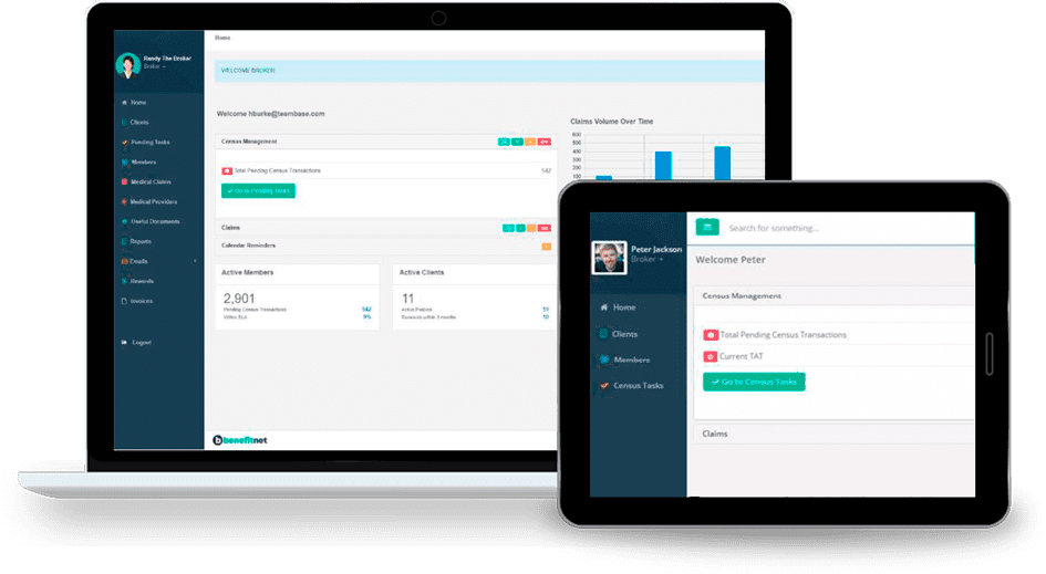 BenefitNet Claims Management demo screen