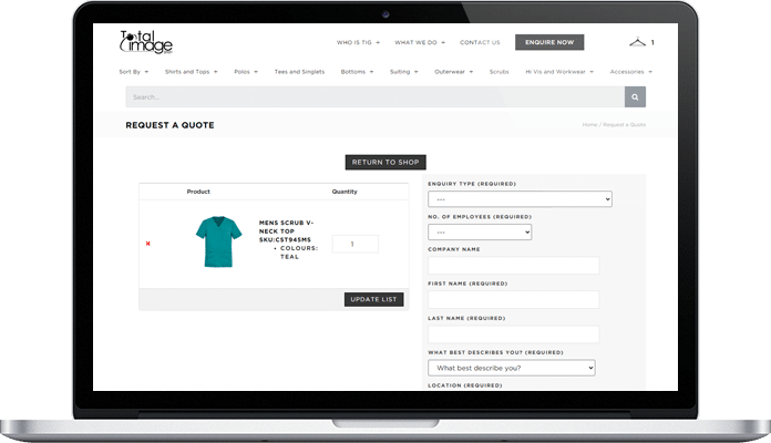 eCommerce project for Total Image Group 