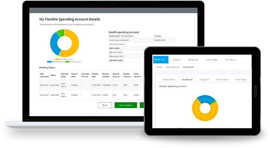 FSA Benefits Management demo screen